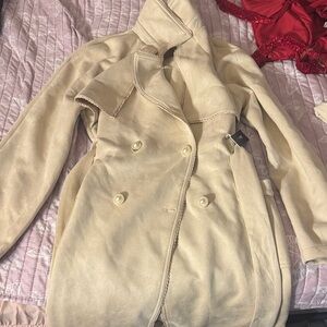 Alice Blue Cream Trench Coat